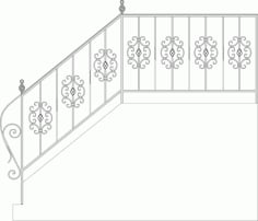 Wrought Iron Stairs Railing, Fence And Grilles Laser Cut CDR File