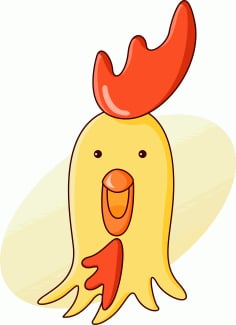 Yellow Cock Design CDR File