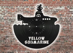 Yellow Submarine Modern Wall Clock CDR File