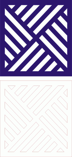 Zigzag Double Tile Seamless Panel Laser Cut CDR File